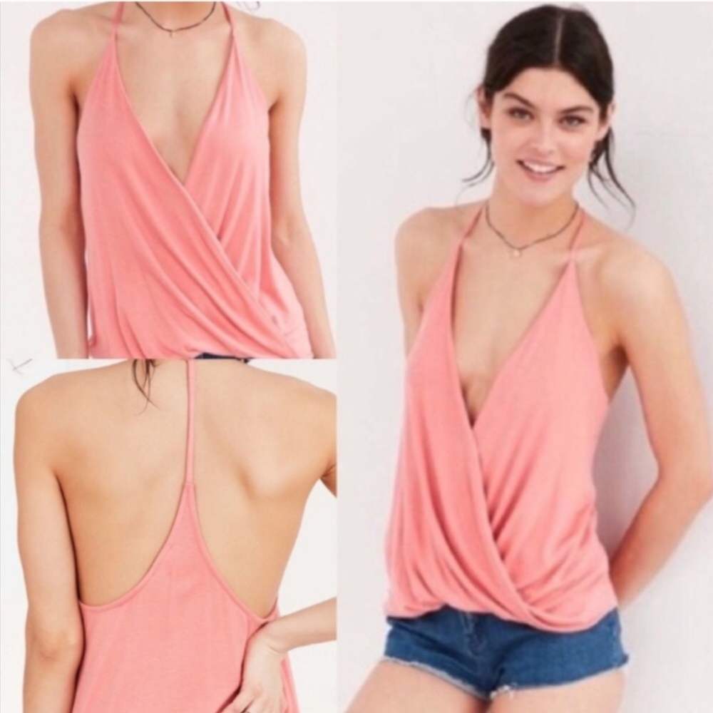 silence + noise  Ava Surplice Coral Racerback Camisole Tank Top